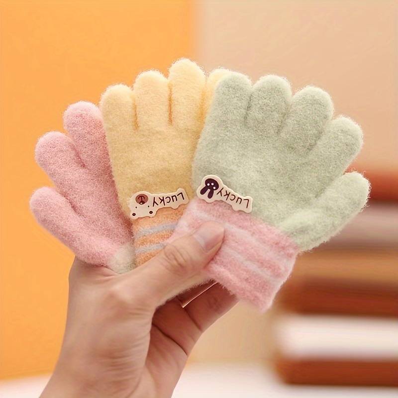 1 Pair Luck Peach Red Warm Gloves