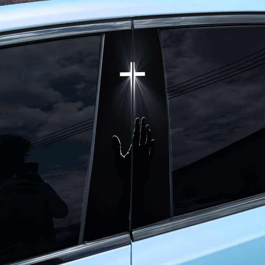 2pcs  25cm x 50cm Jesus Christian Themed Stickers