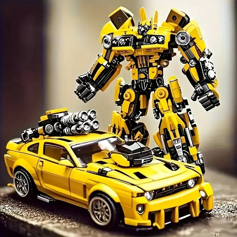 1800 Piece ABS Building Blocks, 2-in-1 Transformable Car Model Set, Durable and Stylish Display