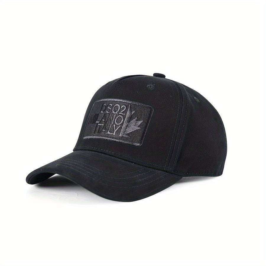 1pc DSQ2 Italy Maple Leaf Baseball Cap Adjustable Snapback Lightweight Cotton Black with White