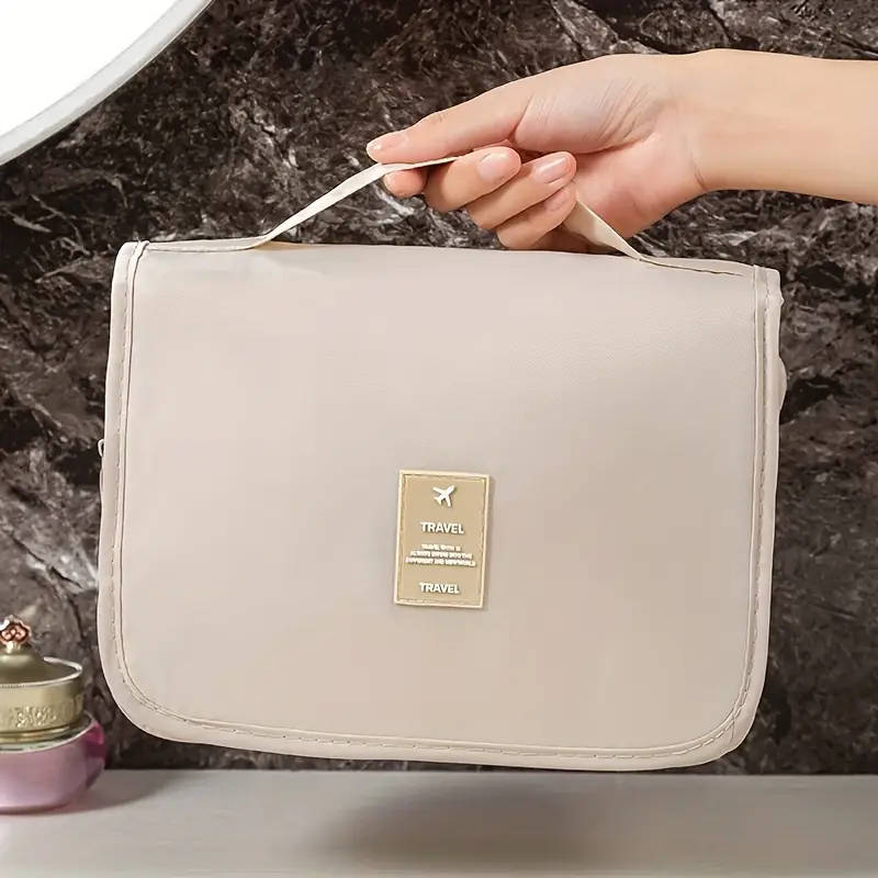 1pc Travel Cosmetic Bag Polyester Hand Wash Only Hanging Toiletry Organizer Gift for Friends Versati