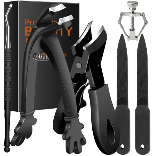 6pcs Heavy Duty Toenail Clippers for Seniors Thick Toenails Slanted Curved Blade Toe Nail Clippers f