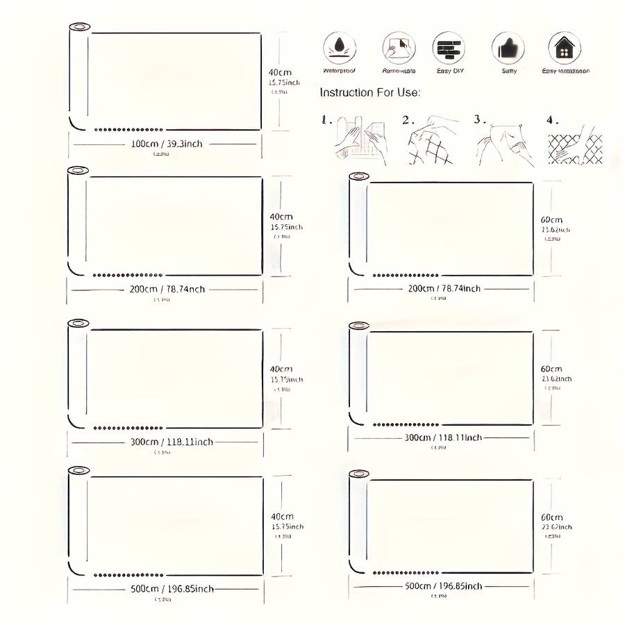 1PC Wall Stickers40x200cm 15.75inx78.74in