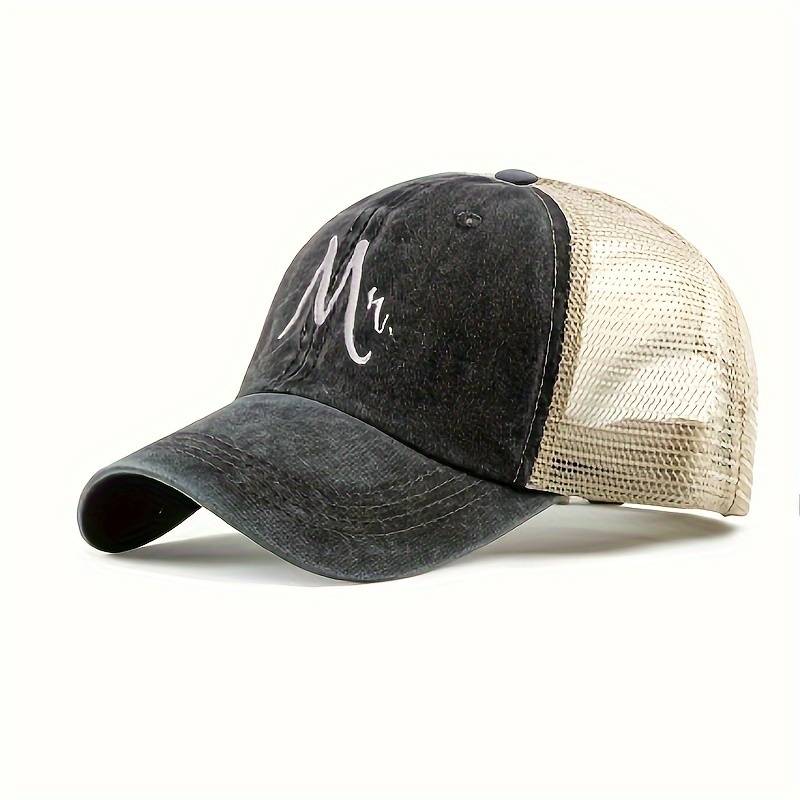 1pc Vintage Washed Baseball Cap with Embroidered Logo Breathable Adjustable Trucker Hat for All Se
