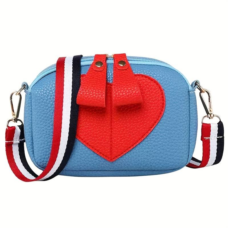 1pc Lightweight Black PU Heart-Shaped Pouch with Adjustable Strap Casual Zipper Phone Bag Ideal