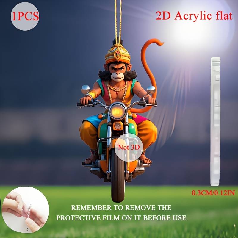1pc 2D Flat  One piece of  acrylic material charming and funny motorcycle Hanuman theme han
