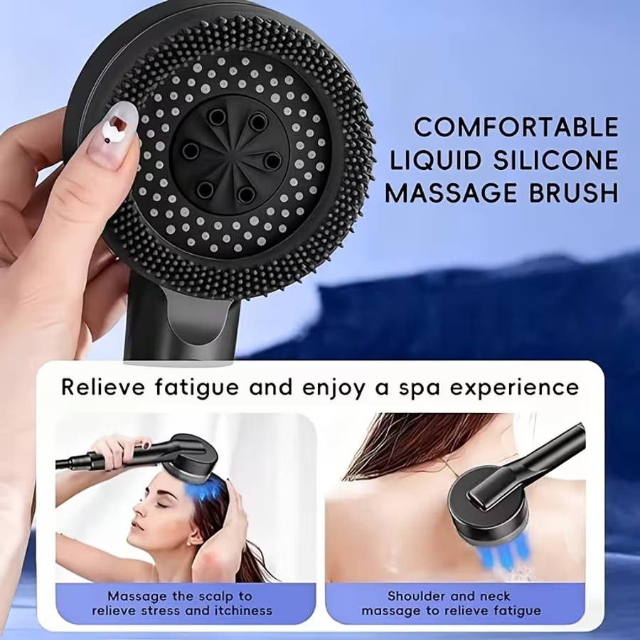 Handheld Pressurized Showerhead Four Spray Modes With 1.5Meter Reinforced Hose And Adjustable Bracke