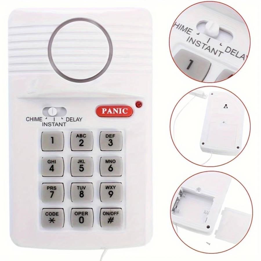 1pc Wireless Home Security Alarm System with Keypad Battery-Powered Fits Doors Windows Ideal for Gar
