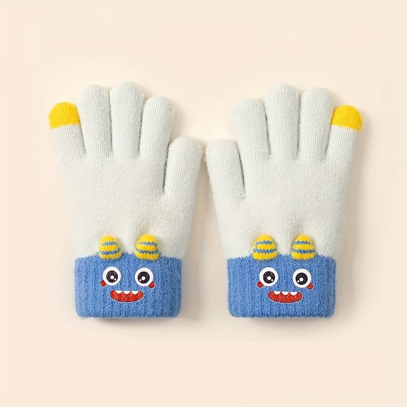 1 Pair Navy Blue Warm Gloves