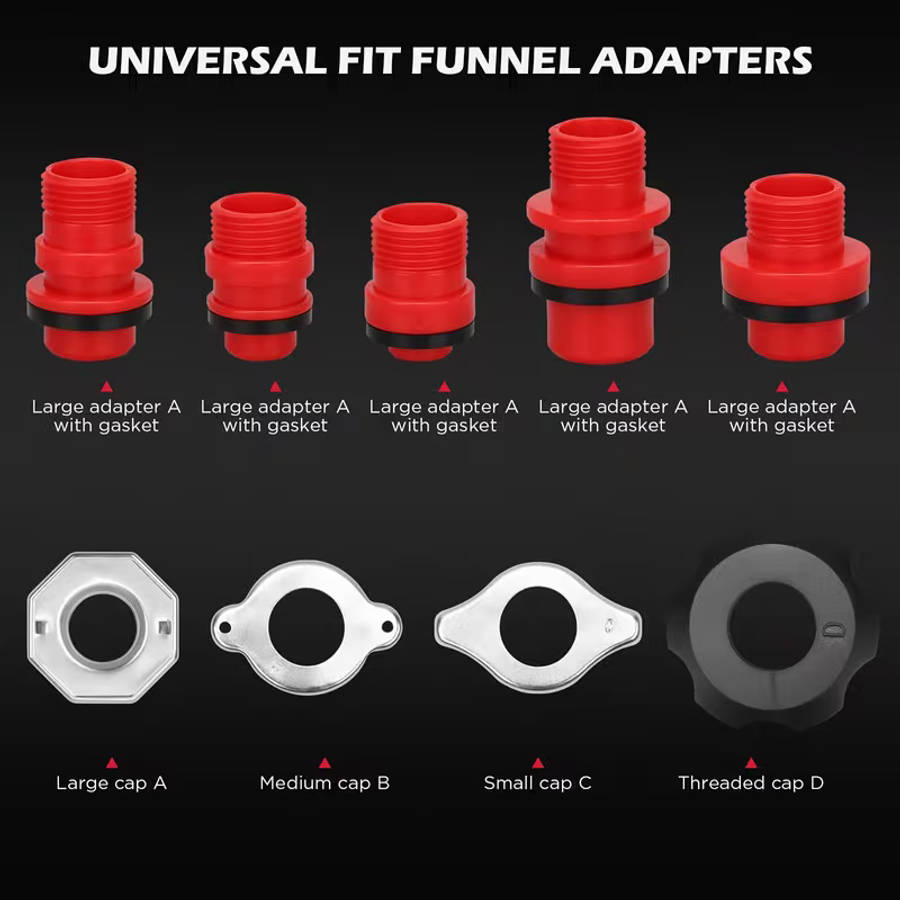 22pcs No-Spill Coolant Filling Funnel Kit And Siphon Hose Pump