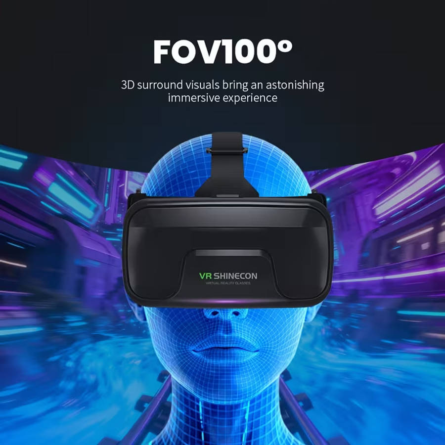 VR SHINECON Next-Gen 3D Virtual Reality Headset - Universal Smartphone VR Glasses