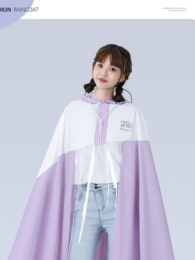 Raincoat Purple And White Size Onesize
