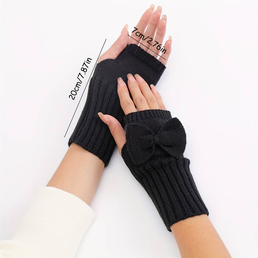 1 Pair Khaki Warm Gloves