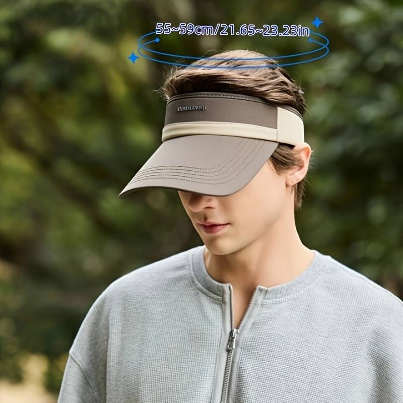 1pc Unisex Adjustable Sun Visor Hat with Breathable Design Black White Striped Open-Top Cap for