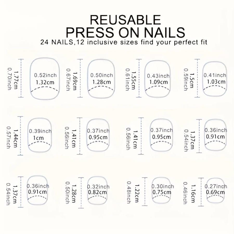 120pcs Elegant Short French Nail Stamps
