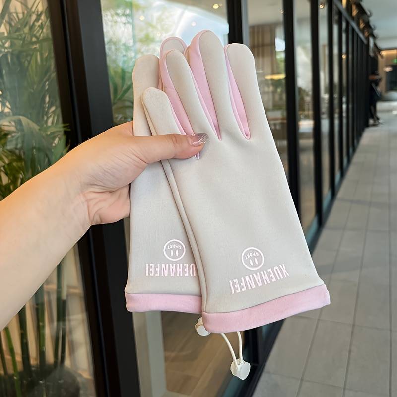 1 Pair Pink Warm Gloves