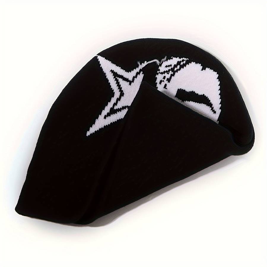 Star Face Jacquard Knit Beanie
