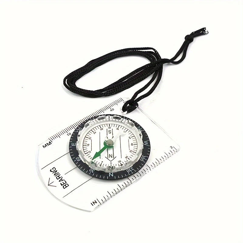 1pc Professional Multifunctional Compass with Scale Ruler Acrylic Material White Water Resistant Wit