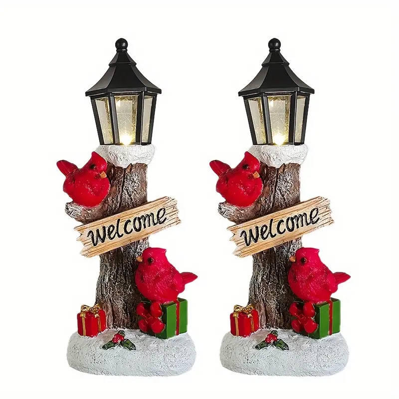 Cardinal Christmas Statue with LED Lights 1pc