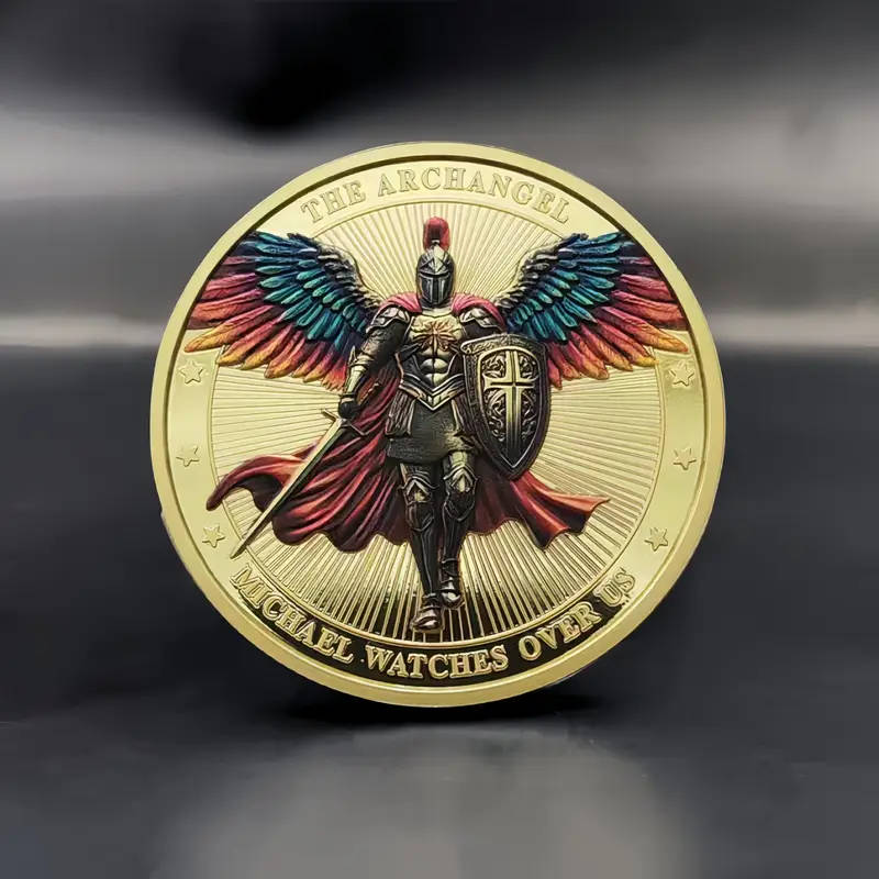 Three-dimensional Painted Armor Archangel Commemorative Coin 40MM