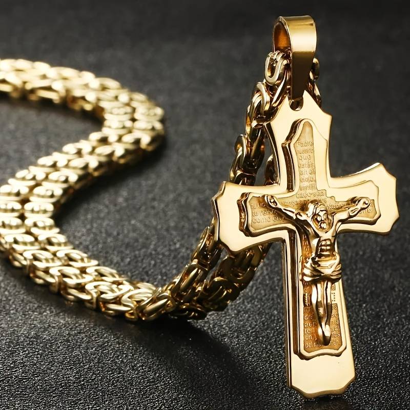 1 Piece Golden Jesus Theme Pendant