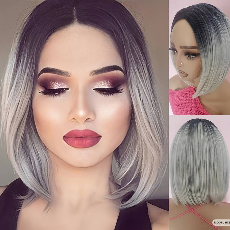 1Pc Granny Gray 30.48cm Fashion Design Wig