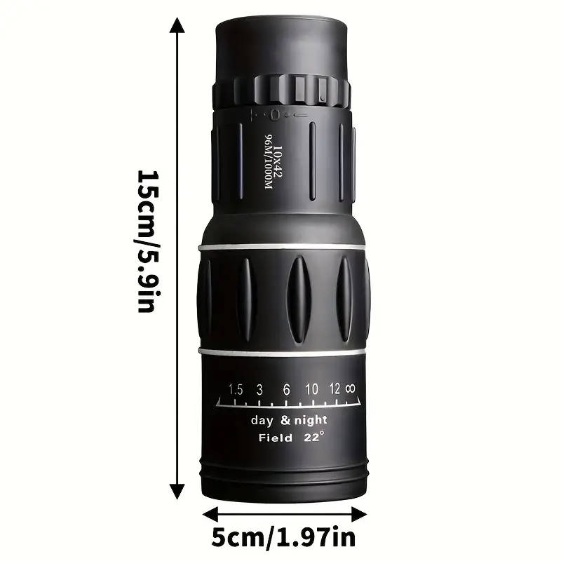 1pc High-Definition 10x42 Monocular Telescope with FMC Lens Manual Focus Durable ABS Perfect for Cam