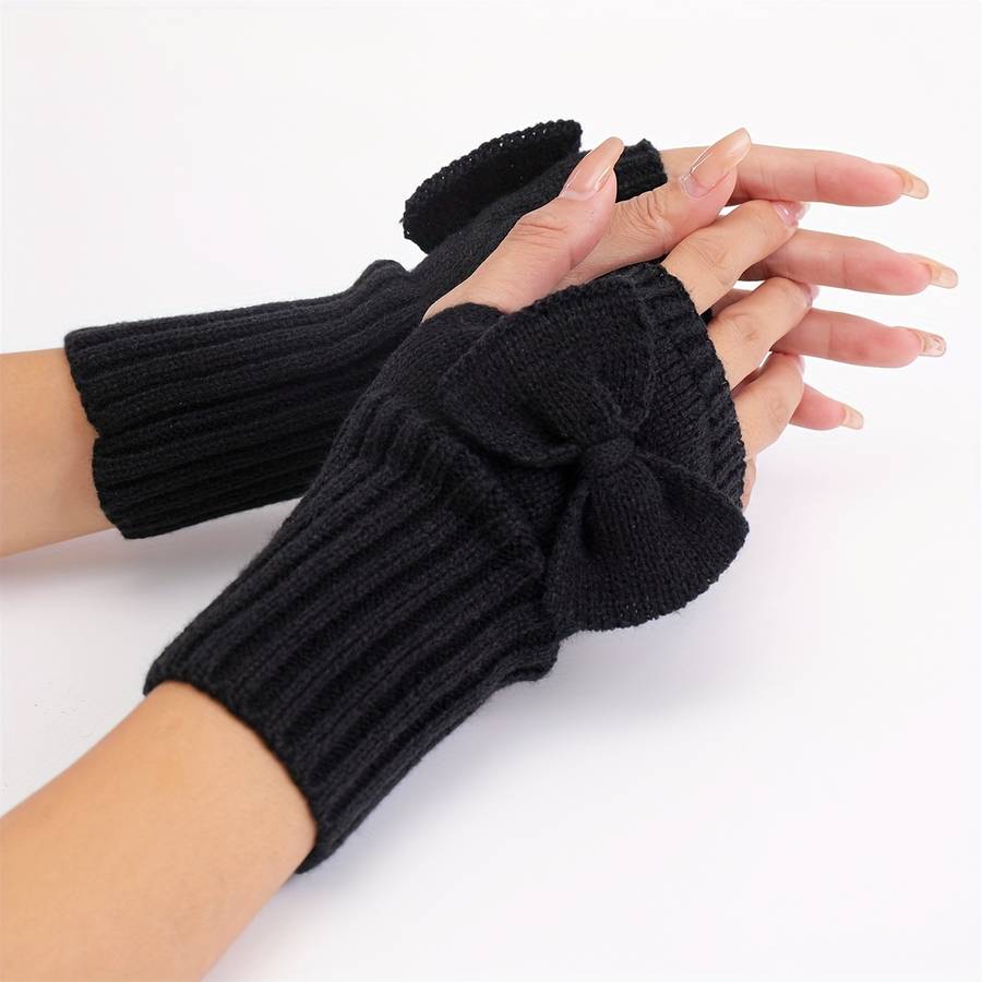 1 Pair Khaki Warm Gloves