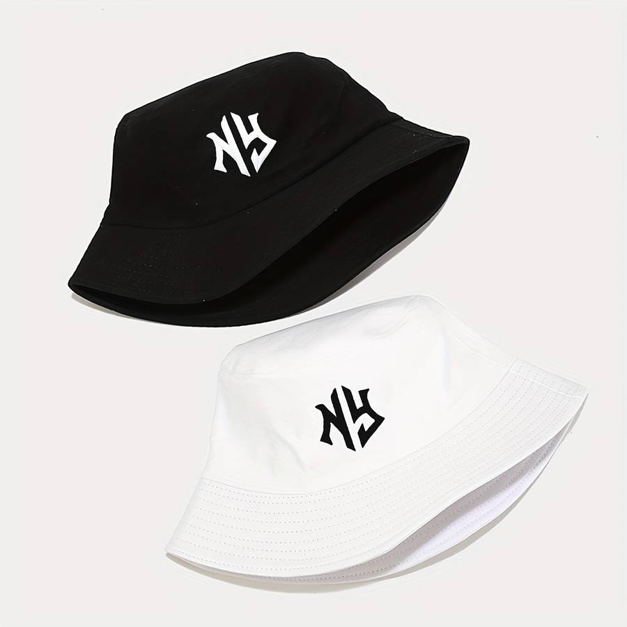 1pc ATHACER Bucket Hat with "NY" Embroidery Breathable Sun Protection Lightweight Foldable Fi