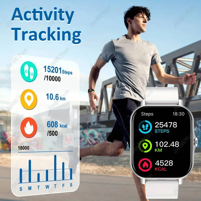 hot 1 83 inch full screen   smartwatch suitable for men and women sports outdoor smartwatch with wireless calling message reminder customized dial wallpaper and other functions multiple sports   message reminder multi function phone answering   remote photo taking music   sports log and fitness smartwatch wireless connection   used for   and iphone mobile phones holiday gifts details 5