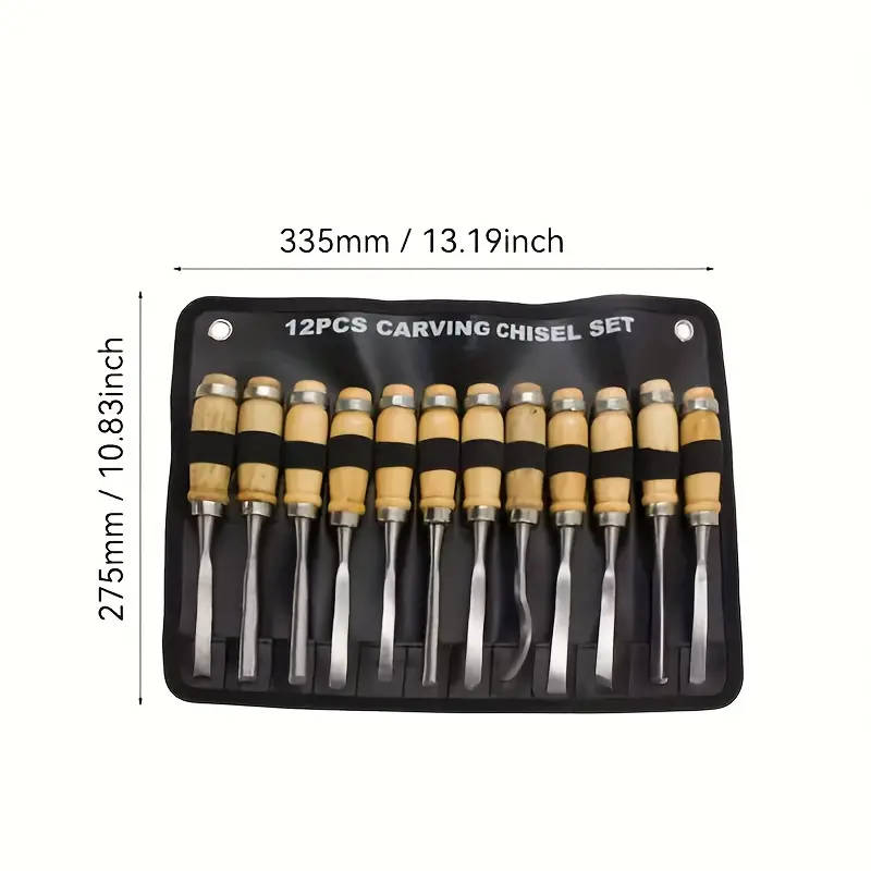 12-Piece Wood Carving Chisel Set