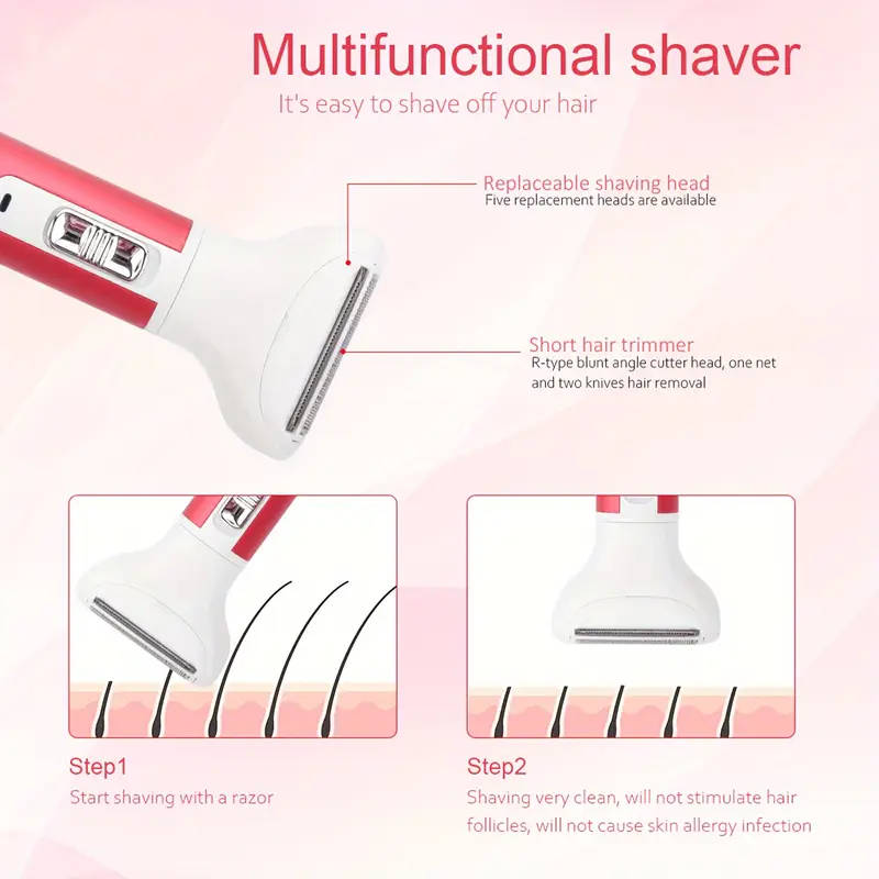 Alanes Painless 5 in 1 USB Rechargeable Electric Shaver Hair Remover