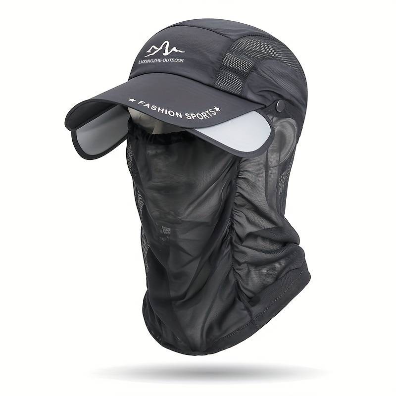 1pc Solid Color Breathable Baseball Hat With Thin Breathable Veil Lightweight Adjustable Sunscreen