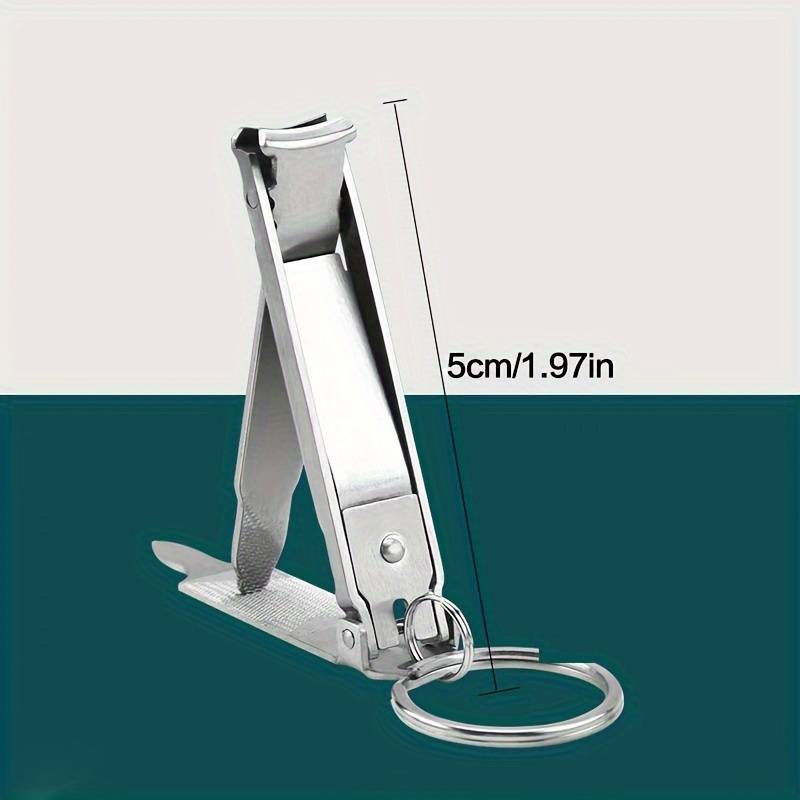 1pc Compact Stainless Steel Nail Clippers With A Foldable Design And Built-in Nail File For Con