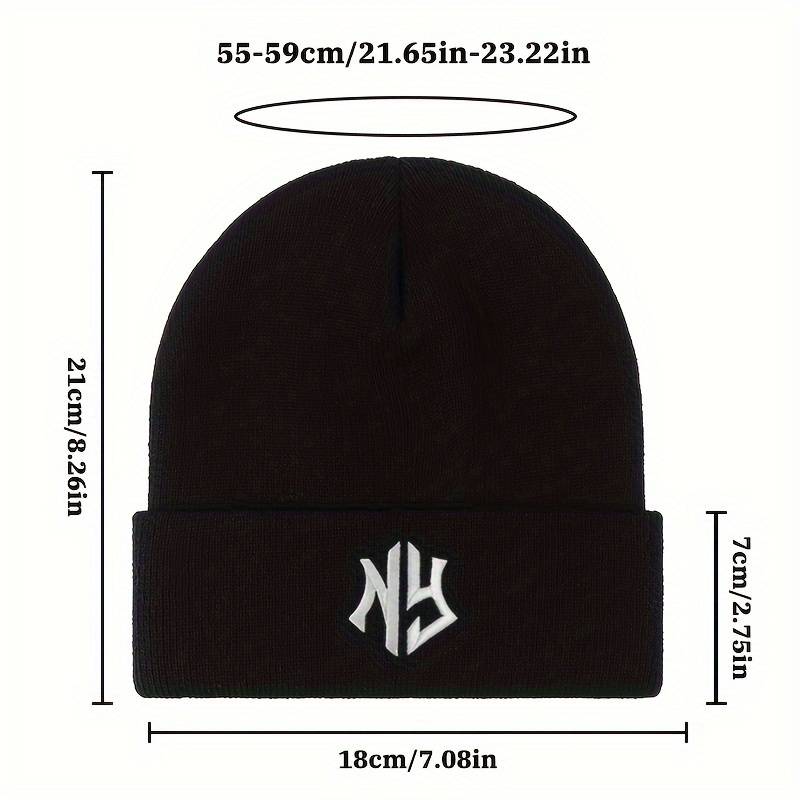 1pc Unisex Embroidered Letter Acrylic Knit Beanie Casual Style 100% Acrylic Warm Skull Cap for