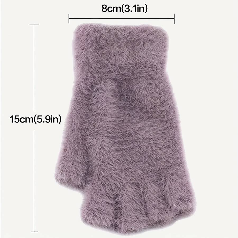 1 Pair Black Khaki One Size Warm Gloves