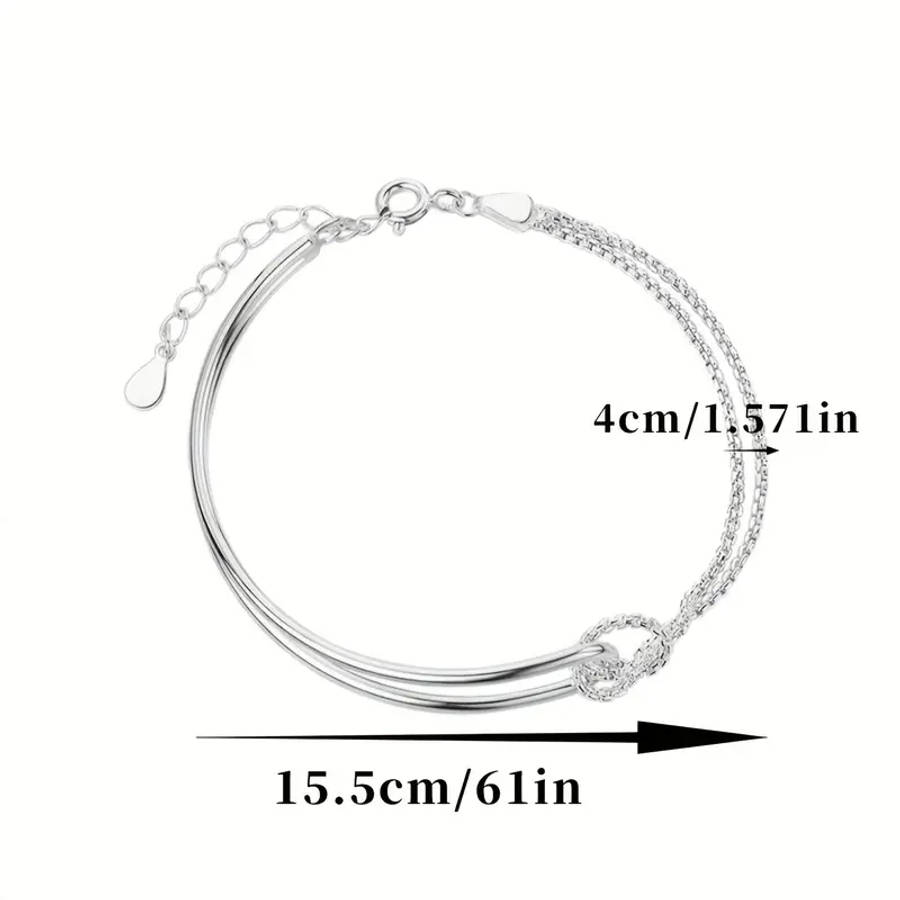 925 Silver Elegant New Minimalist Geometric Collage Bracelet