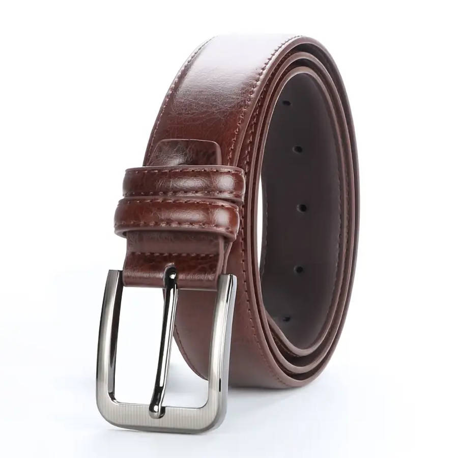 Men's Leather Belt With Metal Buckle
