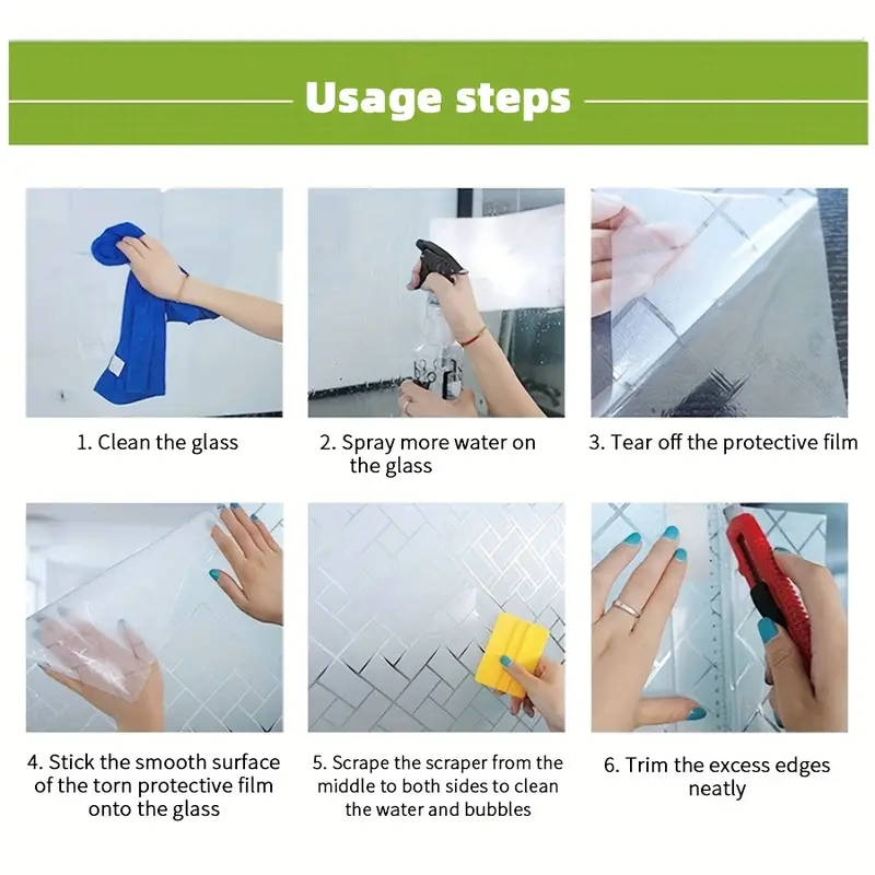 1 Roll Of Striped Static Non-Adhesive Pvc Glass Sticker