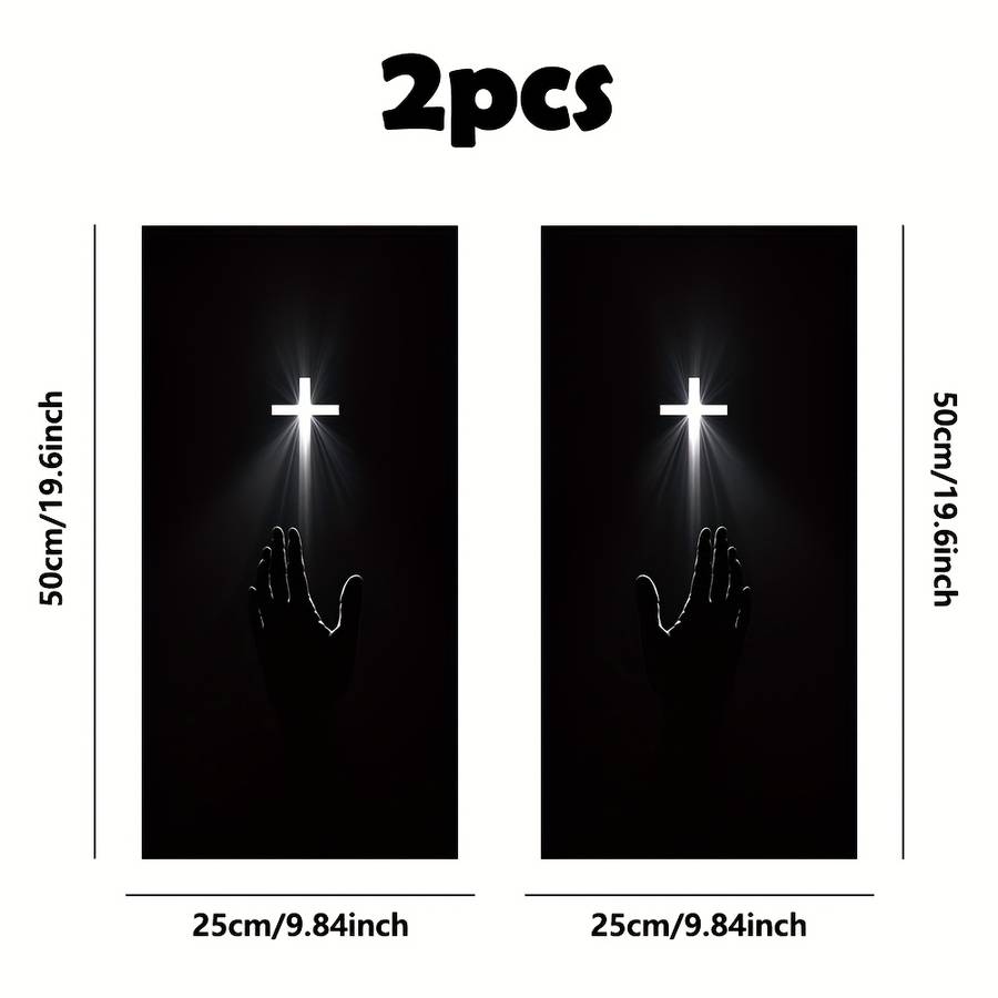 2pcs  25cm x 50cm Jesus Christian Themed Stickers