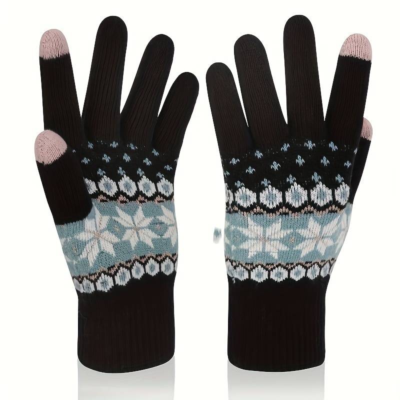 1 Pair Black Warm Gloves