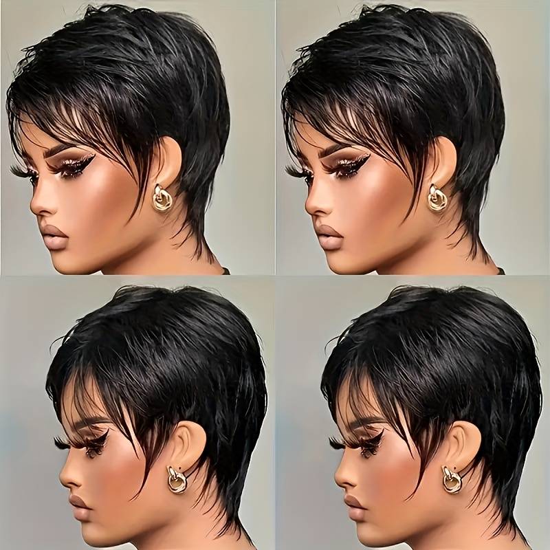 1Pc Black 15.24cm Fashion Design Wig