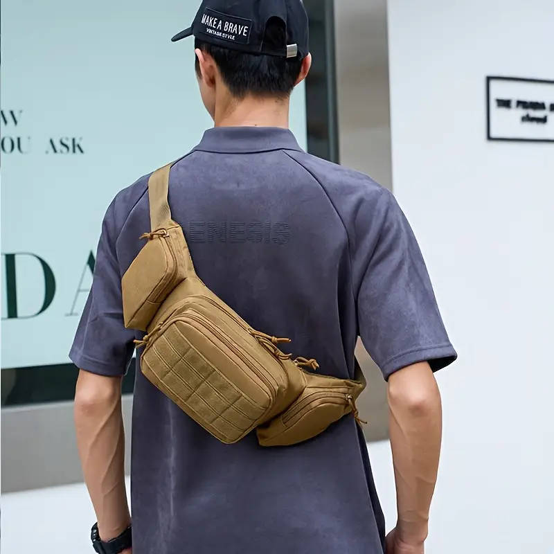 1pc Tactical Pistol Fanny Pack Multi-Functional Oxford Cloth Waist Bag Large Capacity Travel Gear Po