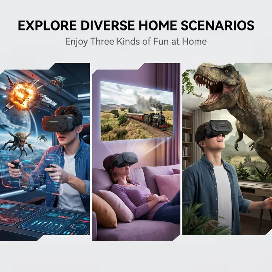 VR SHINECON Next-Gen 3D Virtual Reality Headset - Universal Smartphone VR Glasses