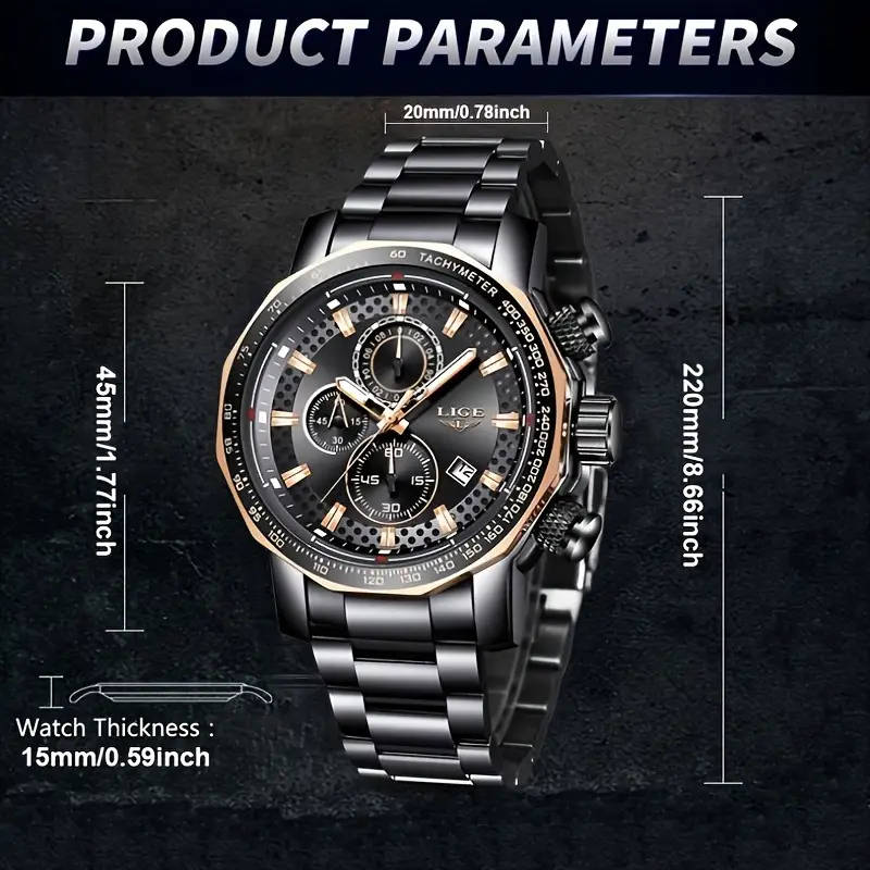 Men's Quartz Watches Silvery