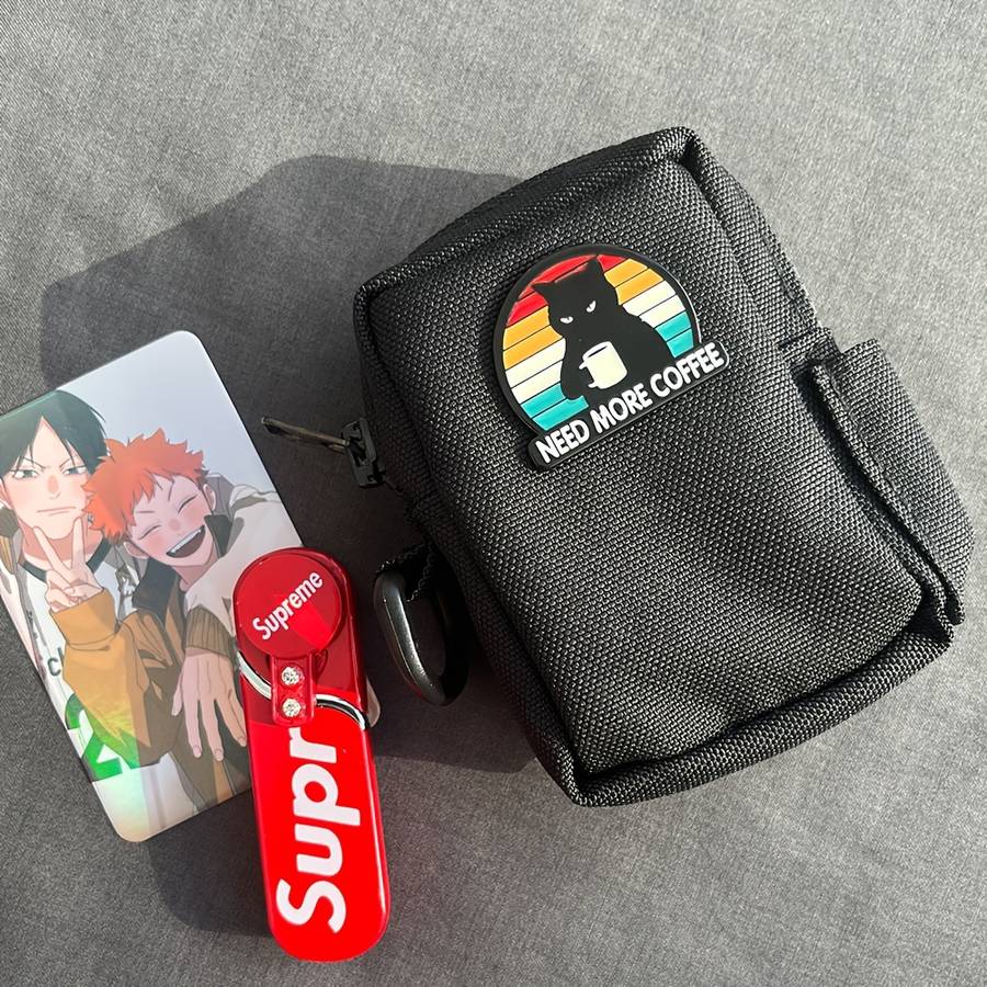 1pc Original Canvas Storage Bag Coin Purse Card Holder Belt Bag Mini Hanging Pouch for Running