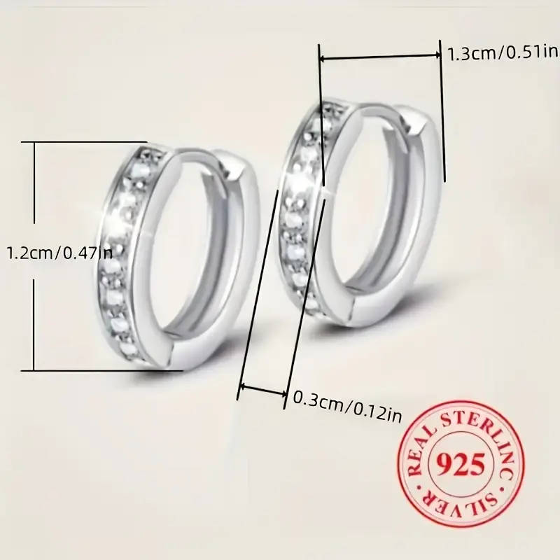 925 Round Earrings with Zirconia