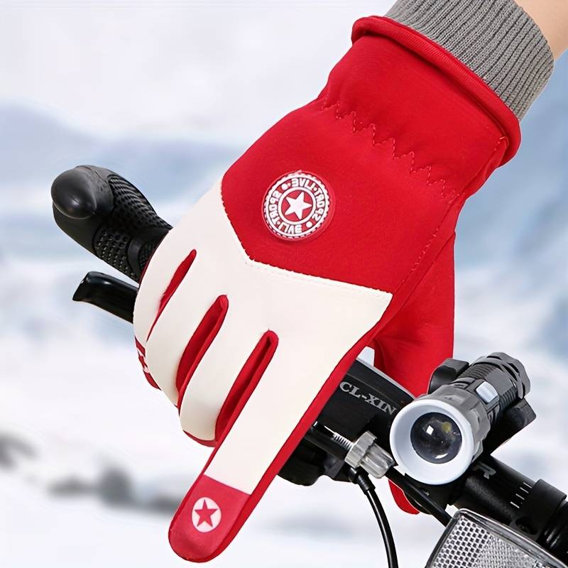 1 Pair Five Star Ski Gloves Pink Warm Gloves