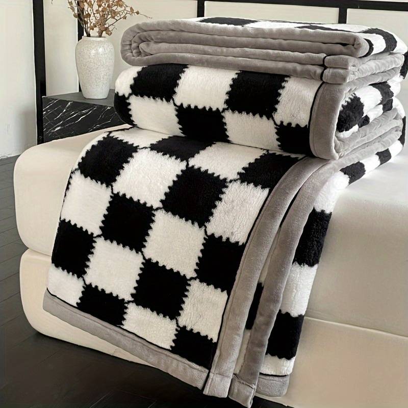 1ps Blanket Color Gray Grid size 150.11cmx200.15cm