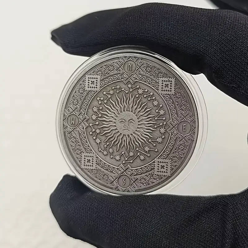 12 Zodiac Signs Colorful Coin with Capsule 40MM Wide